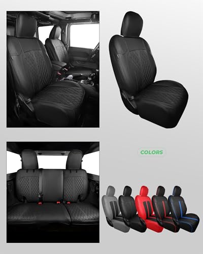 for Jeep Wrangler Leather Custom Car Seat Covers Full Set 4 Door
