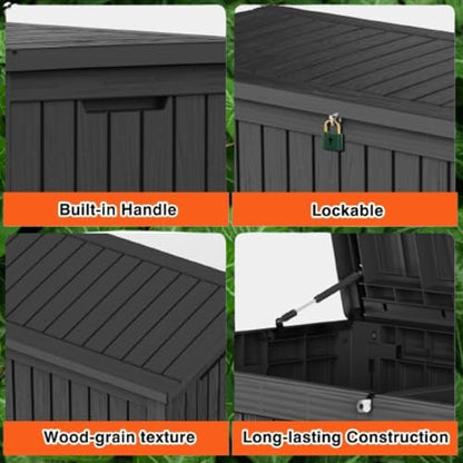 180 Gallon Lockable Resin Deck Box