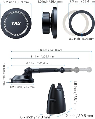 Upgrade【80+LB Super Suction】Magnetic Phone Holder Car for MagSafe Mount