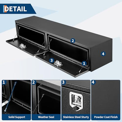 Black Steel Truck Bed Tool Box