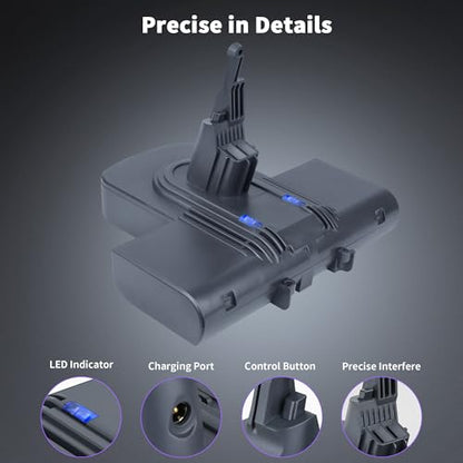 21.6V 8000mAh Battery Replacement for Dyson V7 SV11 Cordless Vacuum