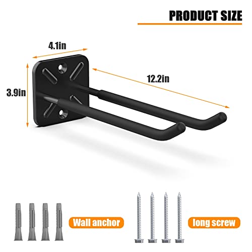 Garage Hooks 12.4 Inch Heavy Duty Garage Metal Hooks (6 Count)