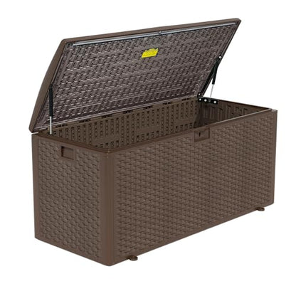 180 Pro Gallon Waterproof Outdoor Storage Bin Resin Deck Box for Patio