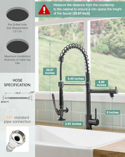 Commercial Kitchen Sink Faucet with Sprayer Oil Rubber Bronze