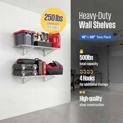 Steel Garage Wall Shelves 2 (2 Count)