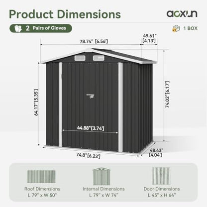 6'x4' Outdoor Storage Shed with Base