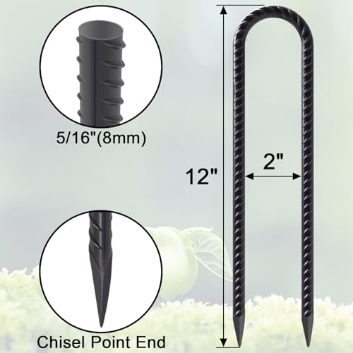 Trampoline Stakes Heavy Duty 12 Inch Trampoline Anchors High Wind (12 Count)