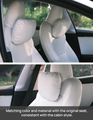 Leather Headrest Neck Pillow for All Tesla Model Y