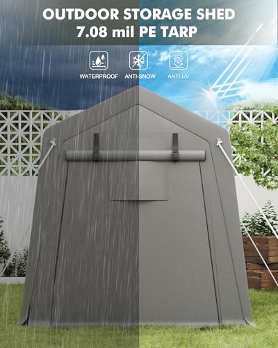 7 x 10 ft Carport Storage Shed