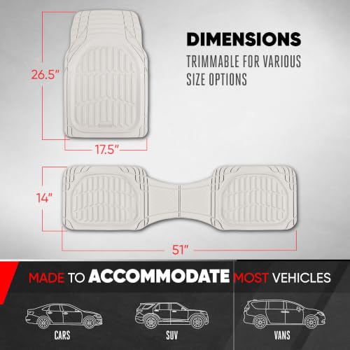 FlexTough LITE Rubber Car Mats Full Set (3 Count)