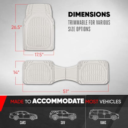 FlexTough LITE Rubber Car Mats Full Set (3 Count)