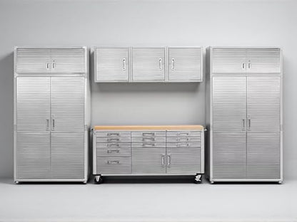 Heavy Duty 8 Piece Steel Garage Cabinet Storage Set with Rolling Workbench