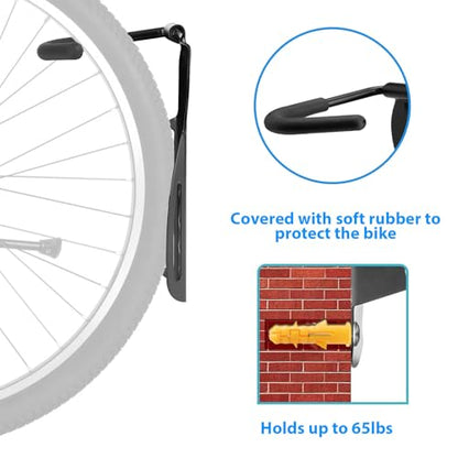 Garage Bike Rack Wall Mount (4 Pack)