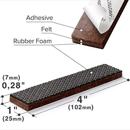 Non Slip Furniture Pads 8 PC 1”x 4” (8 Count)