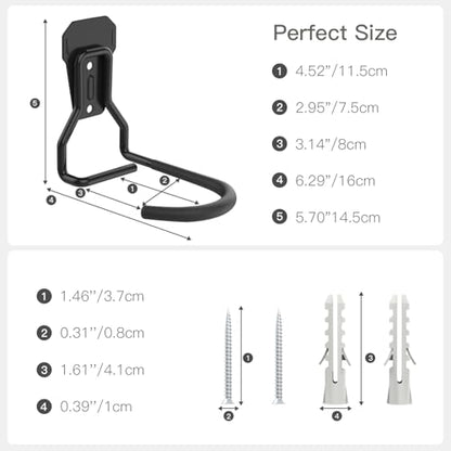 Bike Wall Mount with Fixed Hook (4 Count)