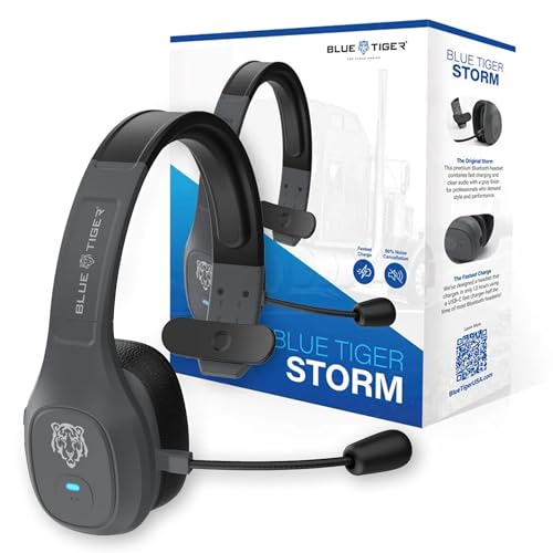 Storm Gray Wireless Trucker Bluetooth Headset with Mic