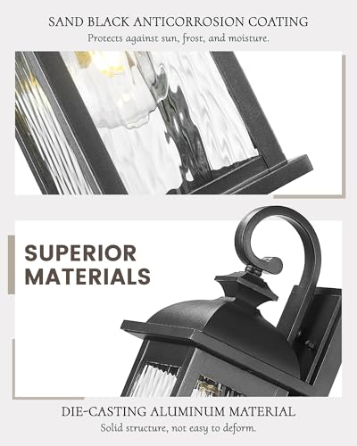 2 Packs Outdoor Waterproof Wall Lights Fixture (2 Count)