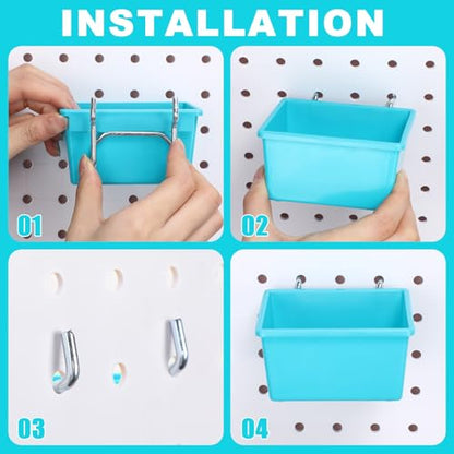 20 Pcs Pegboard Bins and Cups with Hooks and Loops Peg Assortment Organizer Accessories Various Tool Organizer Pegboard Baskets Set for Garage Workshop Workbench Office