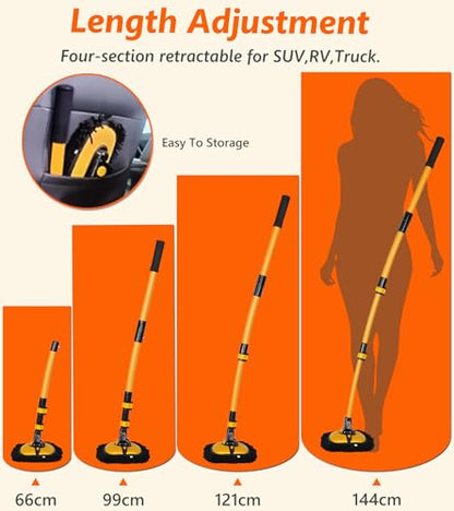 56.7" Car Wash Brush Mop Microfiber Car Washing Sponge with Long Handle