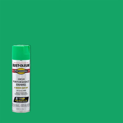 Rust-Oleum 7533838 Professional High Performance Enamel Spray Paint, 15 Oz, Gloss Safety Green