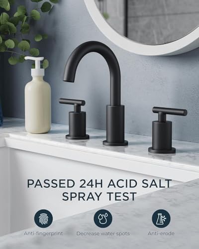 Widespread Black Bathroom Faucets 3 Hole