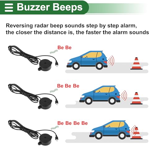 Universal Car Auto Vehicle Reverse Backup Radar System Reverse Parking Sensors Alarm Buzzer Reminder Distance Detection Dark Blue 2 Parking Sensors