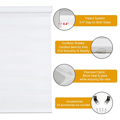 Cordless Zebra Blinds for Windows (16.5 Sq Ft)