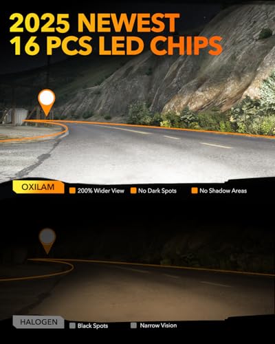 H11/H9/H8 and 9005/HB3 Light Bulbs Combo, 58,000LM Wider Driving Vision, 1:1 Design 9005 H11 LED lights, True Plug & Play, Pack of 4 (4 Count)