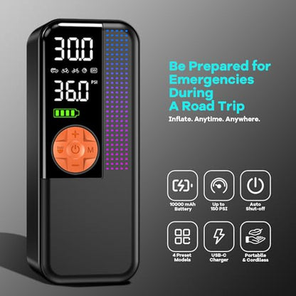 150PSI Portable Cordless Tire Inflator Air Compressor (24 Count)