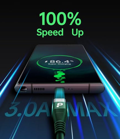 USB to USB C Cable Fast Charging 66W (2 Count)