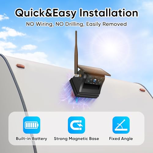 Portable 1080P Solar Magnetic Wireless Backup Camera with IR Night Vision