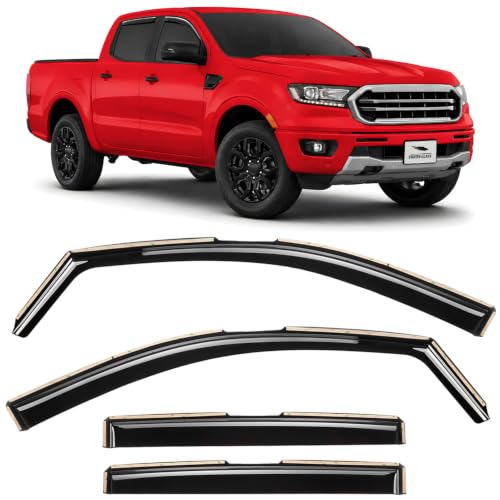 in Channel Extra Durable Rain Guards for Trucks Ford Ranger 2019