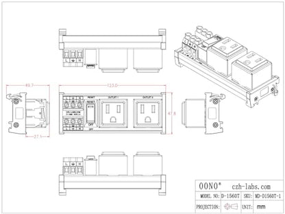DIN Rail Mount AC 120V NEMA 5