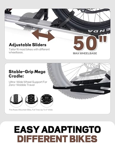 Single 1 Ebike Rack Hitch Mount with Ramp Foldable Bike Carrier 100 lbs. Capacity for Cars SUV Truck Trailer and RV