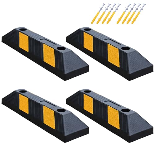 Heavy Duty Parking Curb Wheel Stop (4 Count)