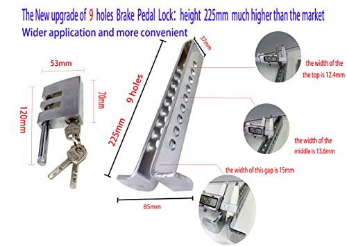 22.5cm Anti Theft Auto Brake Clutch Lock Stainless Steel Vehicle Security Protection Supplies Car Brake Lock with 3 Keys