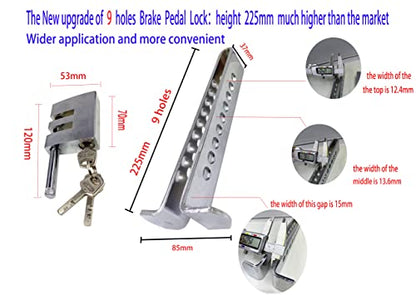 22.5cm Anti Theft Auto Brake Clutch Lock Stainless Steel Vehicle Security Protection Supplies Car Brake Lock with 3 Keys