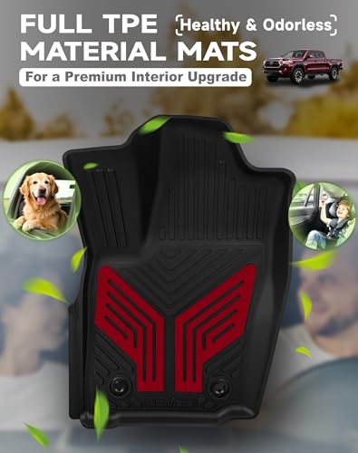 Premium Color TPE Floor Mats for Toyota Tacoma 2024 2025 2026 Double Cab Auto Tran
