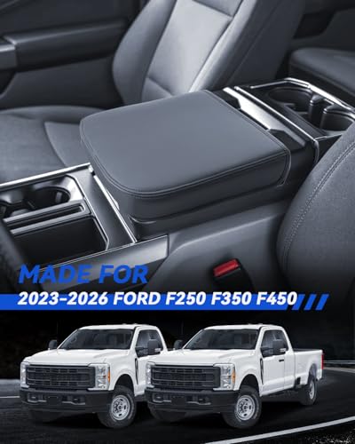 Ford F250 Armrest Cover for 2023 2024 2025 2026 Ford F250 F350 F450 Super Duty Accessories Center Console Middle Lid Pad Protector for Car Elbow Rest