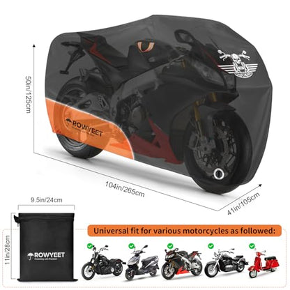 Motorcycle Cover Waterproof Outdoor Storage All Season Protection