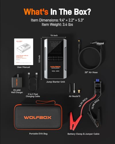 4000A Jump Starter with Air Compressor