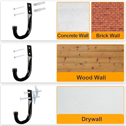 Metal Wall Hooks for Hanging Heavy Duty (6 Count)