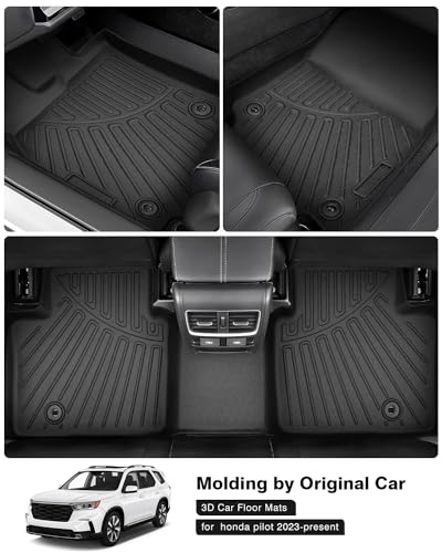 Floor Mats for 2023 2024 2025 2026 Honda Pilot All Weather 3D TPE Anti