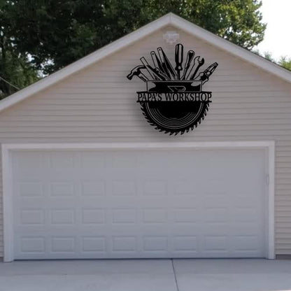 Personalized Papa's Workshop Metal Sign