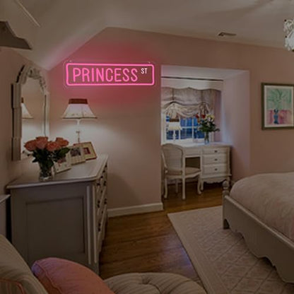Pink Princess Street Neon Sign for Wall Decor