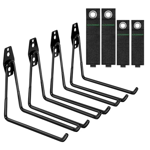 4 Piece Garage Hooks Wall Mount Storage Hanger with 4 Extension Cord Holder Organizer (8 Count)