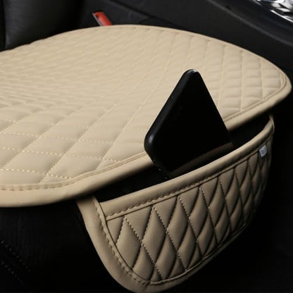 Pu Leather Car Seat Bottom Covers Protectors Include 1 Rear Bench Seat Cover Universal Fit 90% Vehicles