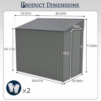4x7 FT Outdoor Storage Shed Lean to Shed