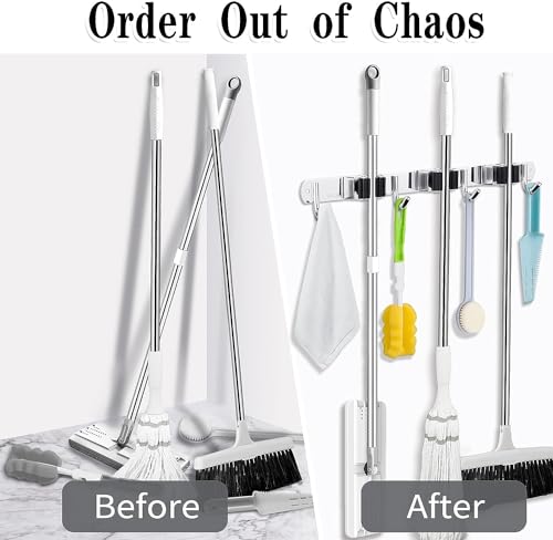 2 Pack Broom Holder Wall Mount (2 Count)