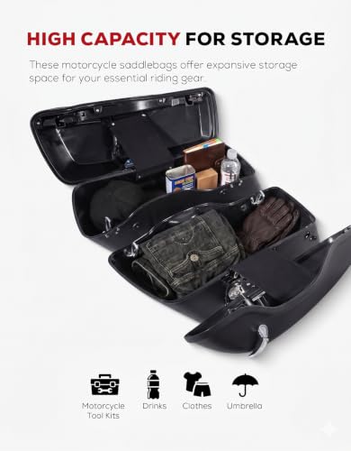Motorcycle Saddlebags Hard Saddle Bags For Harley Touring 2014 (2 Count)